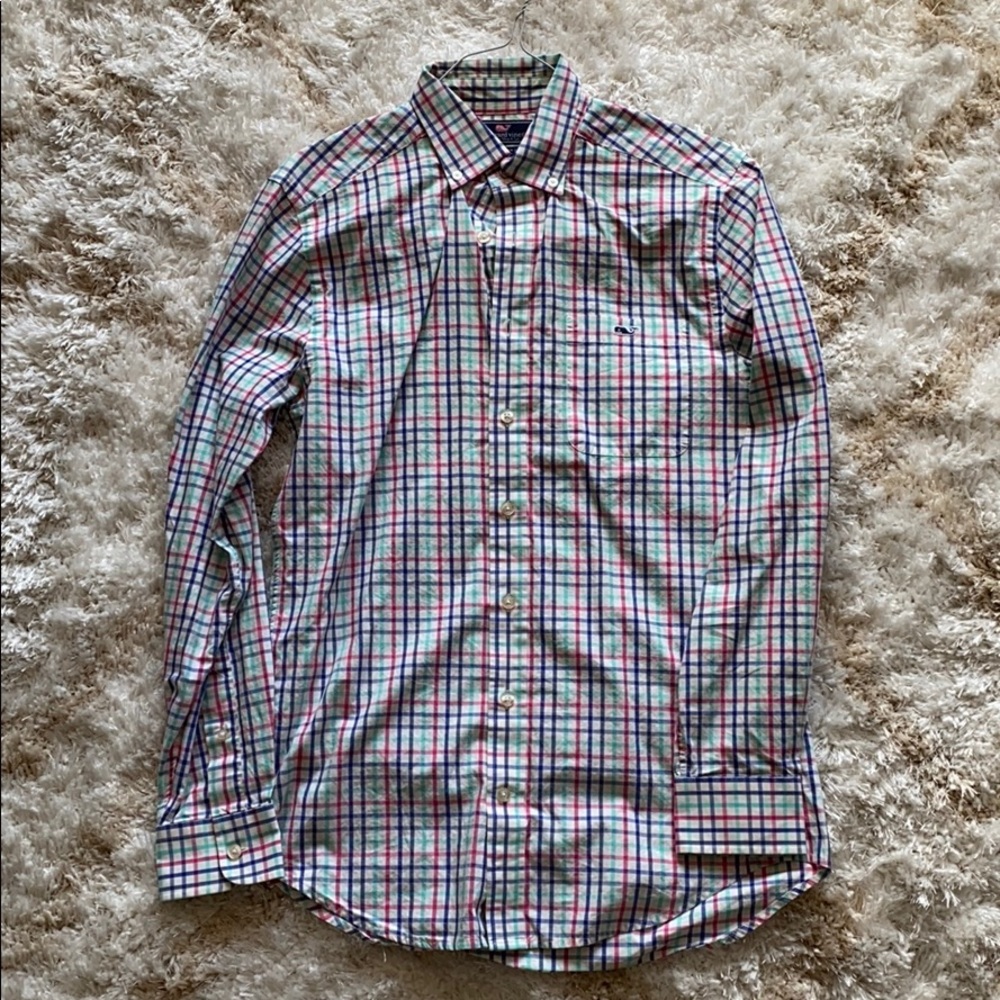 White/ Colored Stripe Button Up